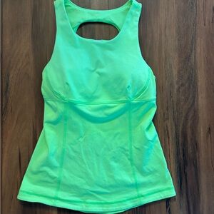 Women’s Lululemon Swank Neon Green Tanktop with Built-in Bra